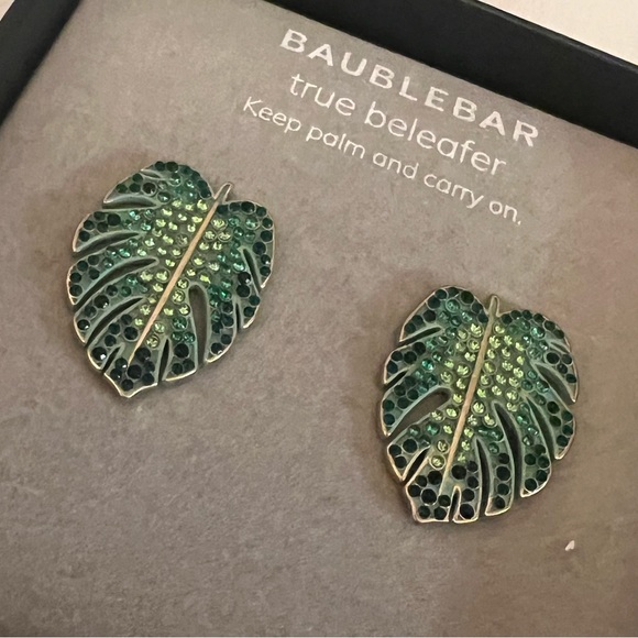 Bauble Bar "True Beleafer" Leaf Earrings - Picture 3 of 3